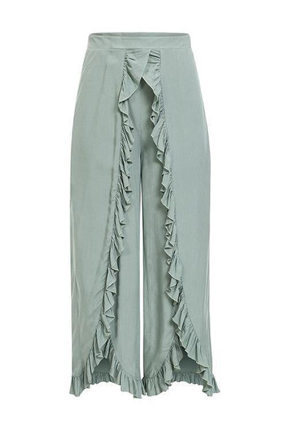 Ruffles Slit Pants