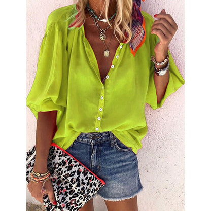 Solid Color Button Loose Shirt(11 Colors)