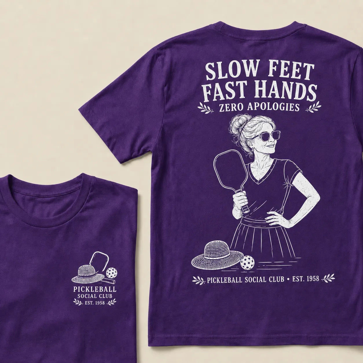 Pickleball Social Club Year Shirt — EST. [YOUR YEAR] |Slow Feet Fast Hands T-Shirt