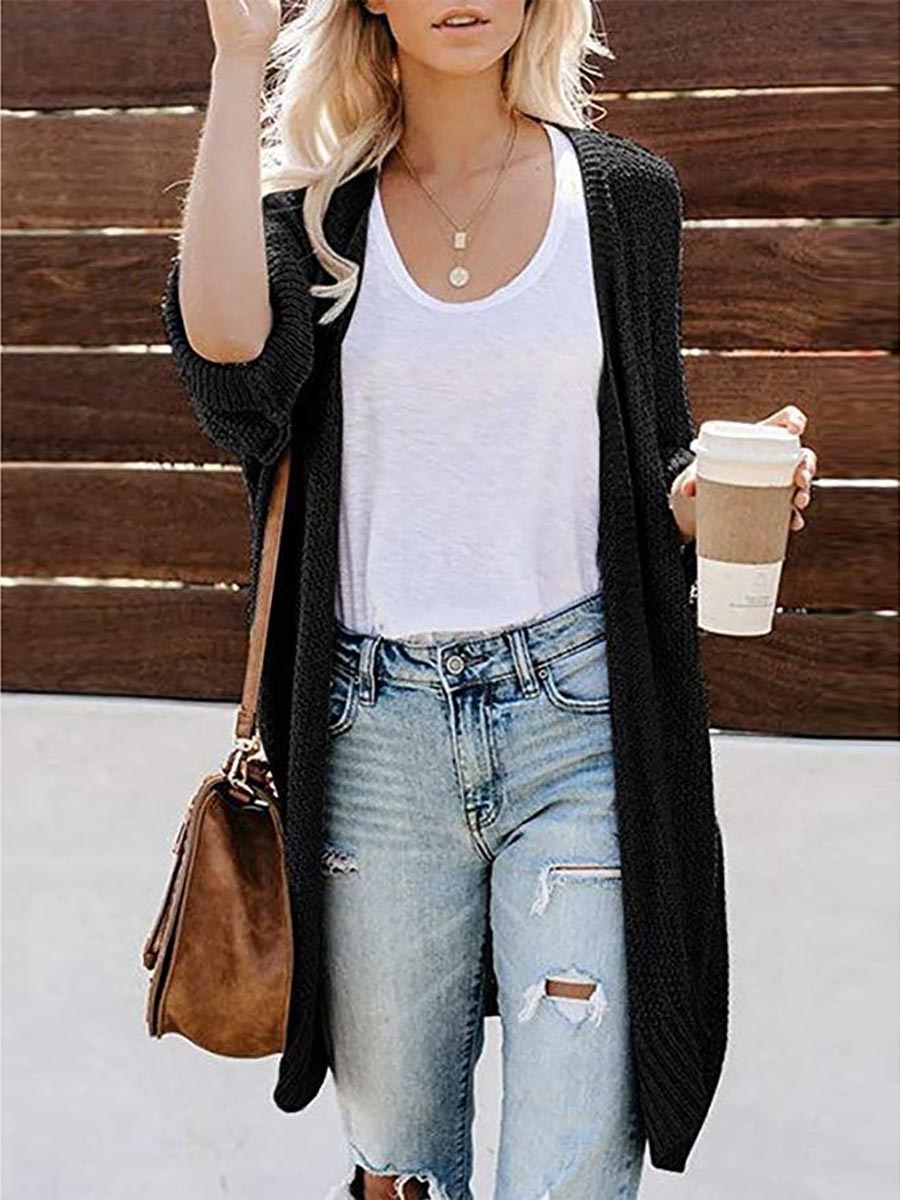 Solid Color Knitted Cardigan(10 colors)