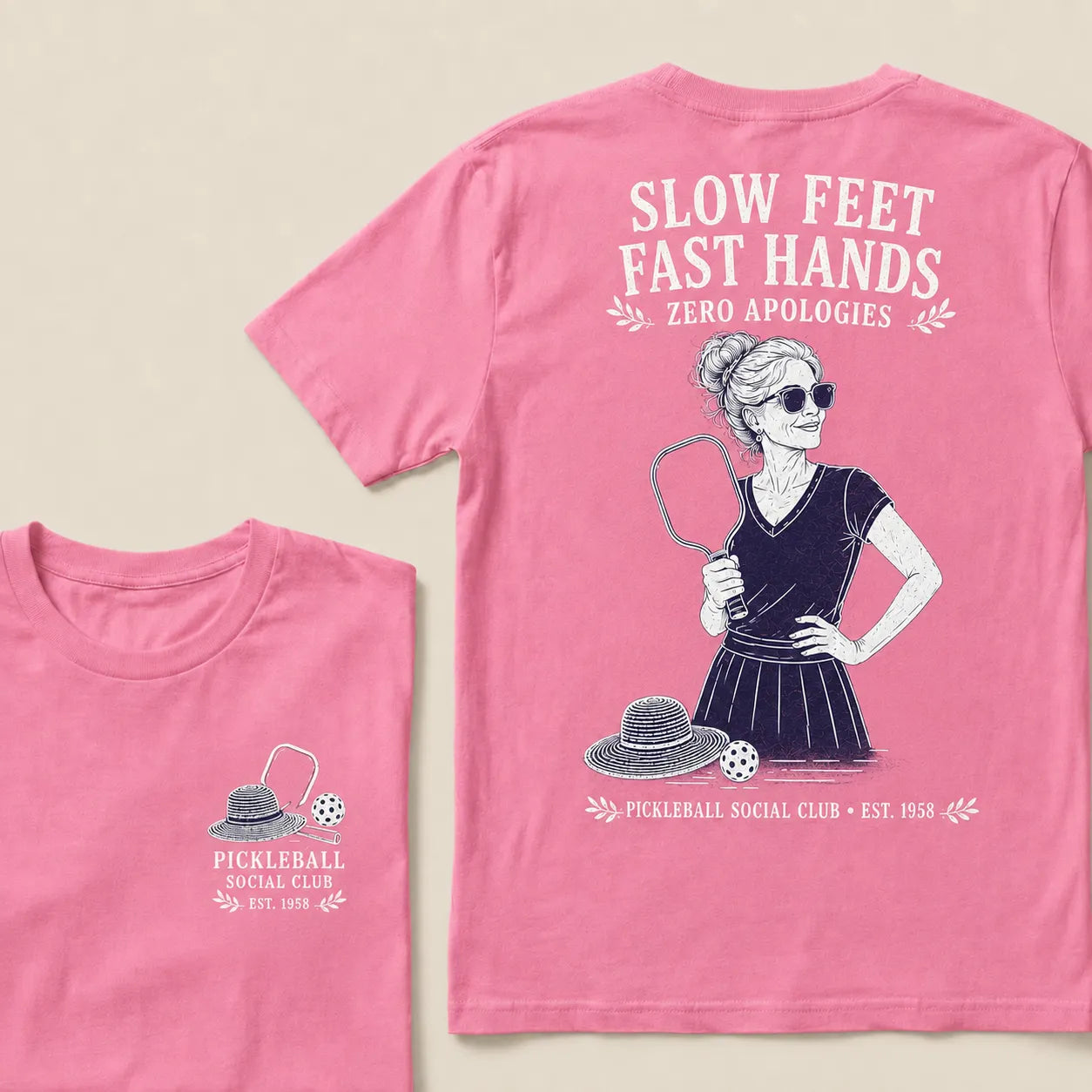 Pickleball Social Club Year Shirt — EST. [YOUR YEAR] |Slow Feet Fast Hands T-Shirt