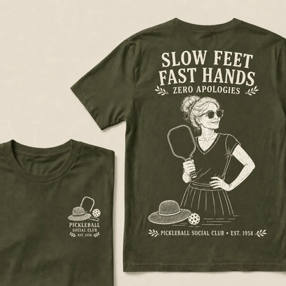 Pickleball Social Club Year Shirt — EST. [YOUR YEAR] |Slow Feet Fast Hands T-Shirt