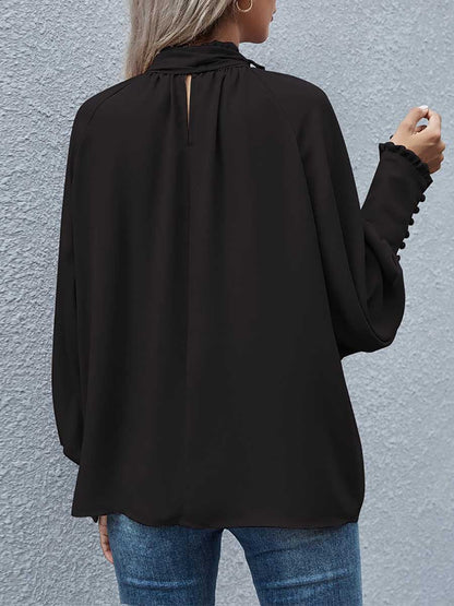 High Neck Bow Tie Women's Top