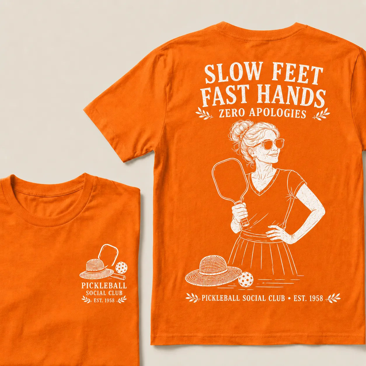 Pickleball Social Club Year Shirt — EST. [YOUR YEAR] |Slow Feet Fast Hands T-Shirt
