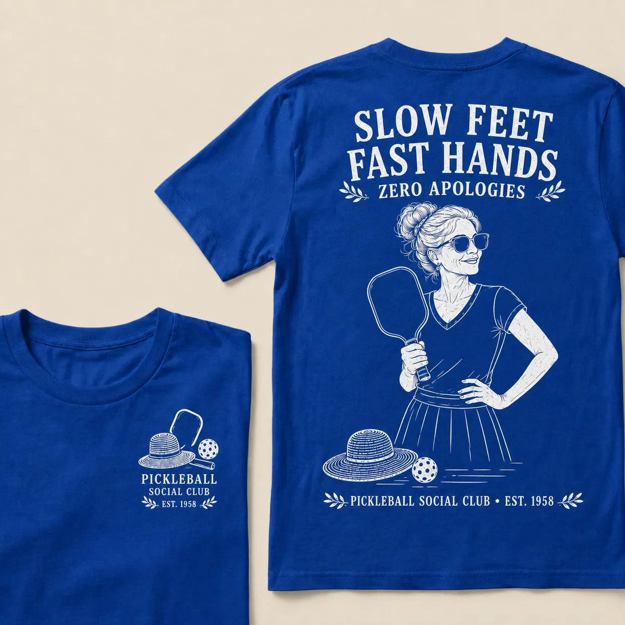 Pickleball Social Club Year Shirt — EST. [YOUR YEAR] |Slow Feet Fast Hands T-Shirt